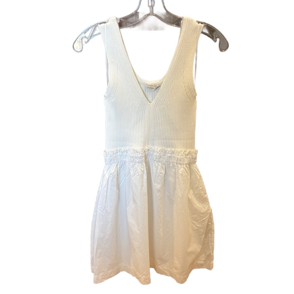 Joie Ivory White Ribbed Mini Dress sz M